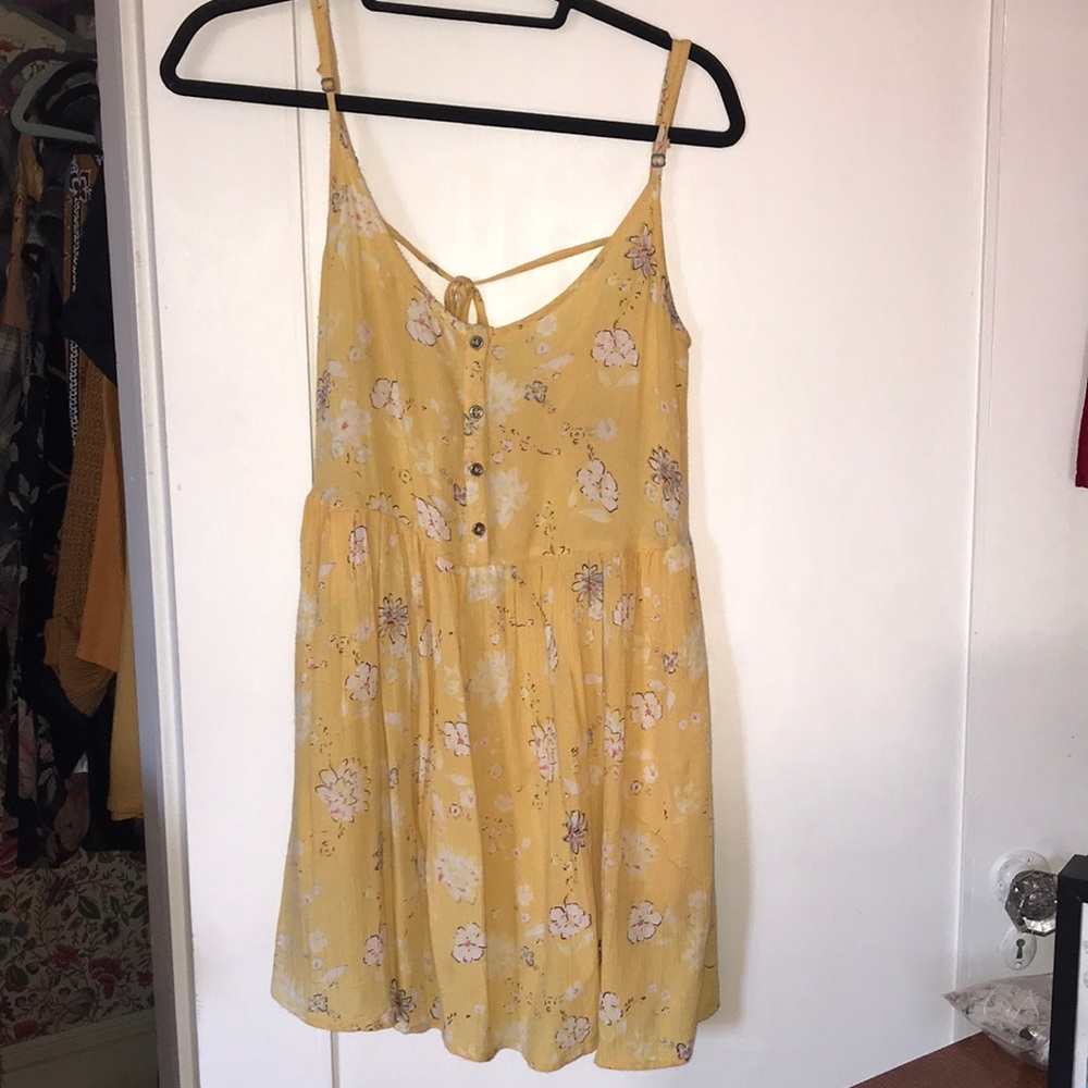 Yellow flower summer dress